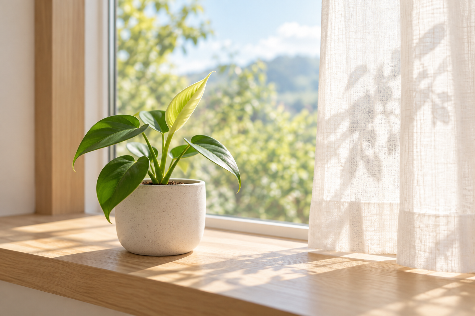 新しい始まりを表す芽吹いた観葉植物
